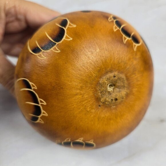 Handmade Folk Art Guard Dog Made From a Gourd Carved Burned Freestanding - Picture 10 of 11